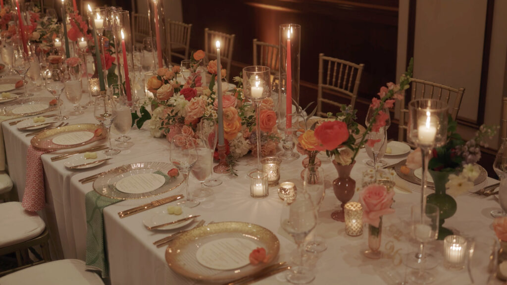Wedding reception table decor Conrad Ballroom
