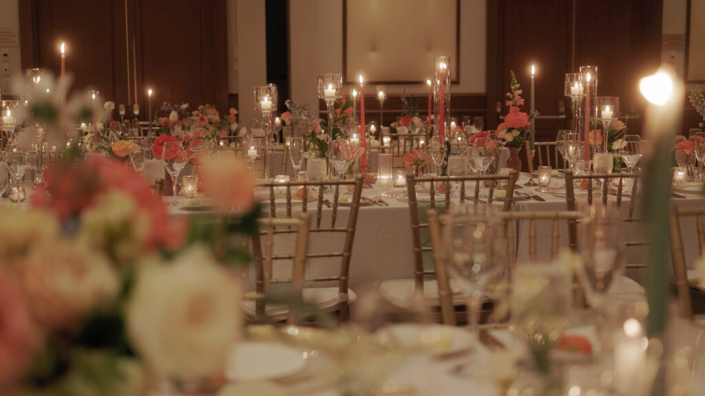 Wedding reception table decor Conrad Ballroom
